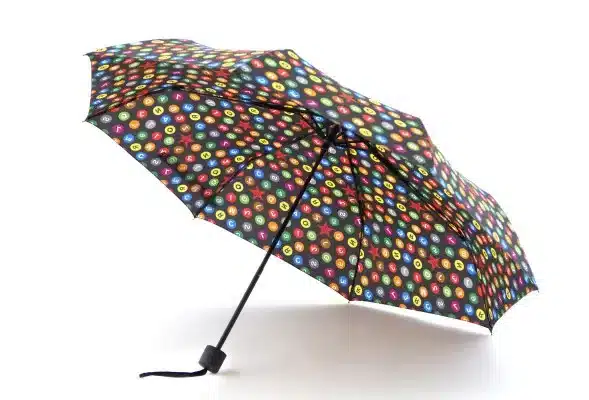 custom compact umbrella with logo pattern
