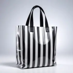 clear vinyl stripe tote