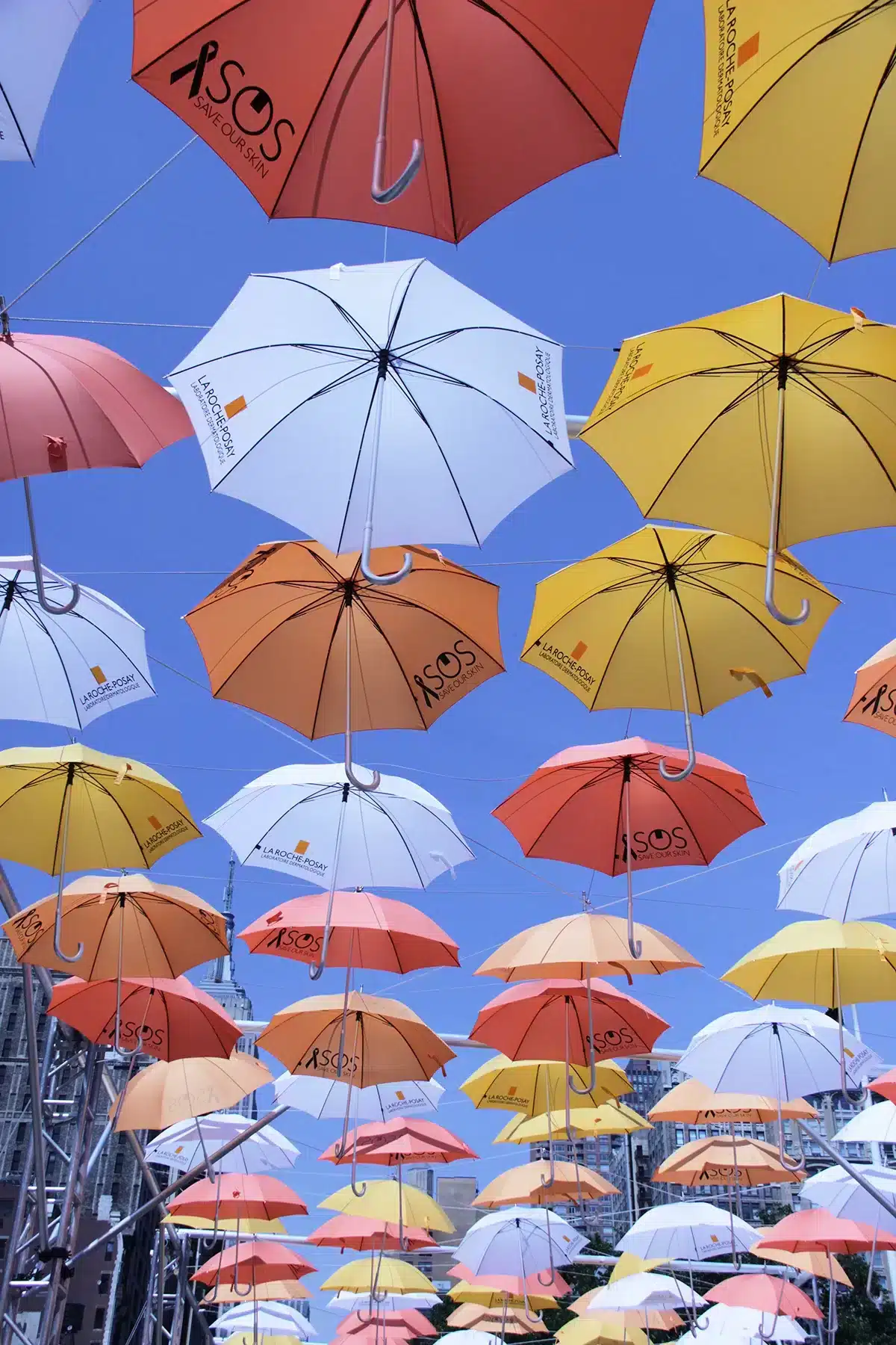Overhead umbrellas Installation