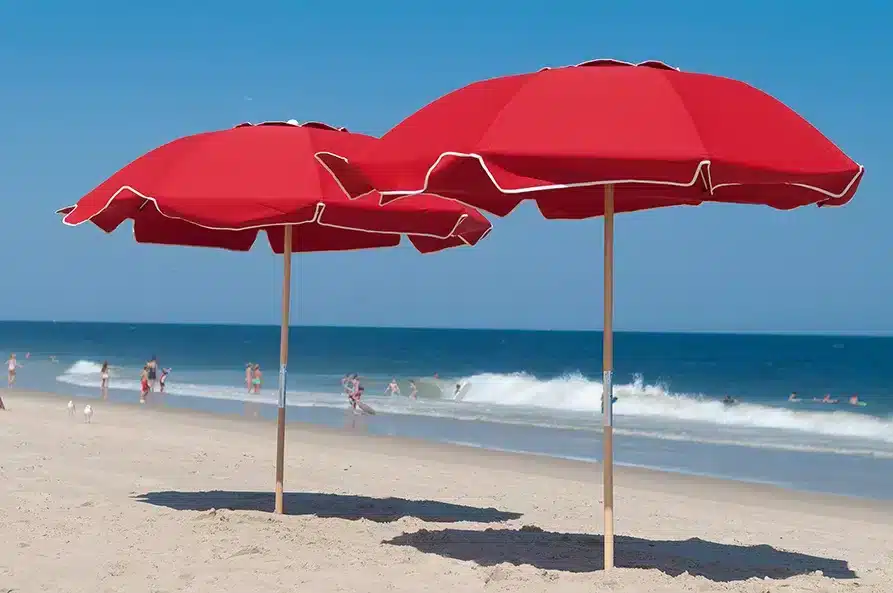 Custom Beach Umbrellas Red