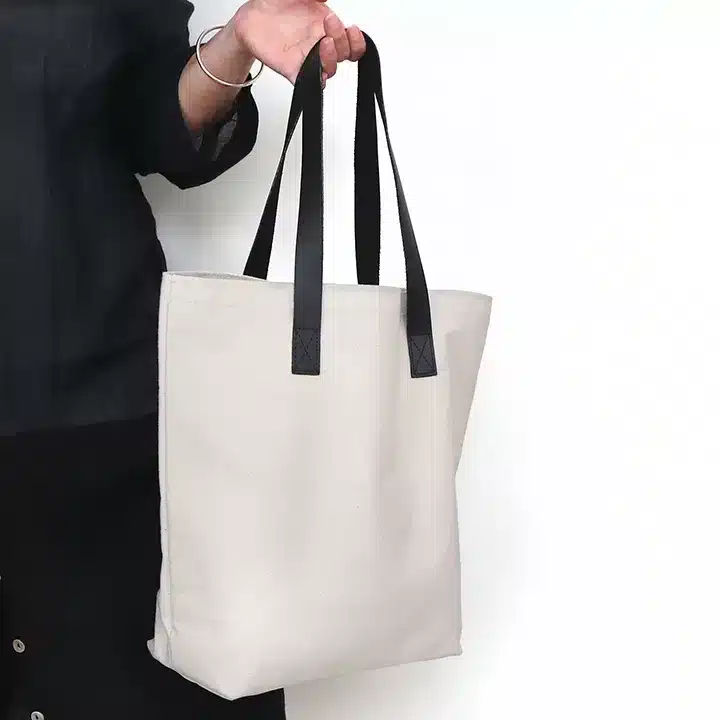Leather Handle Canvas Tote Bags