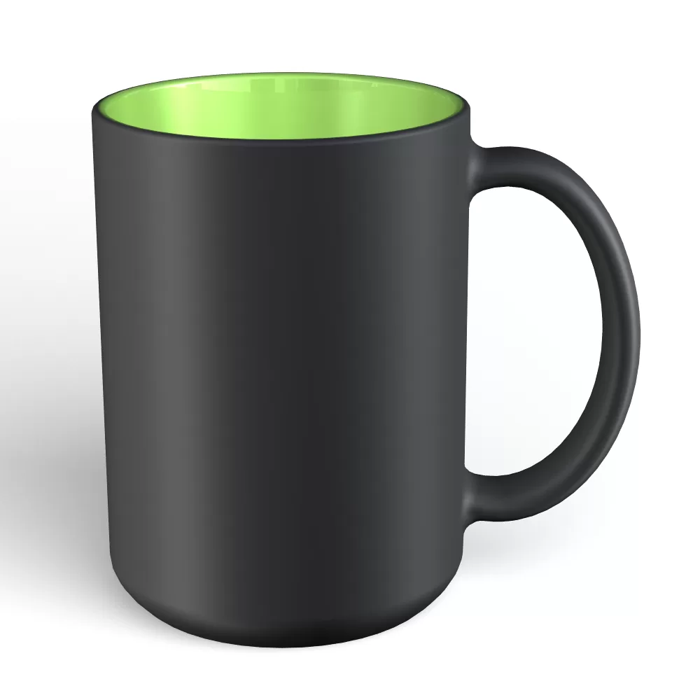Matte Mug 15oz-Black-Lime 2283C