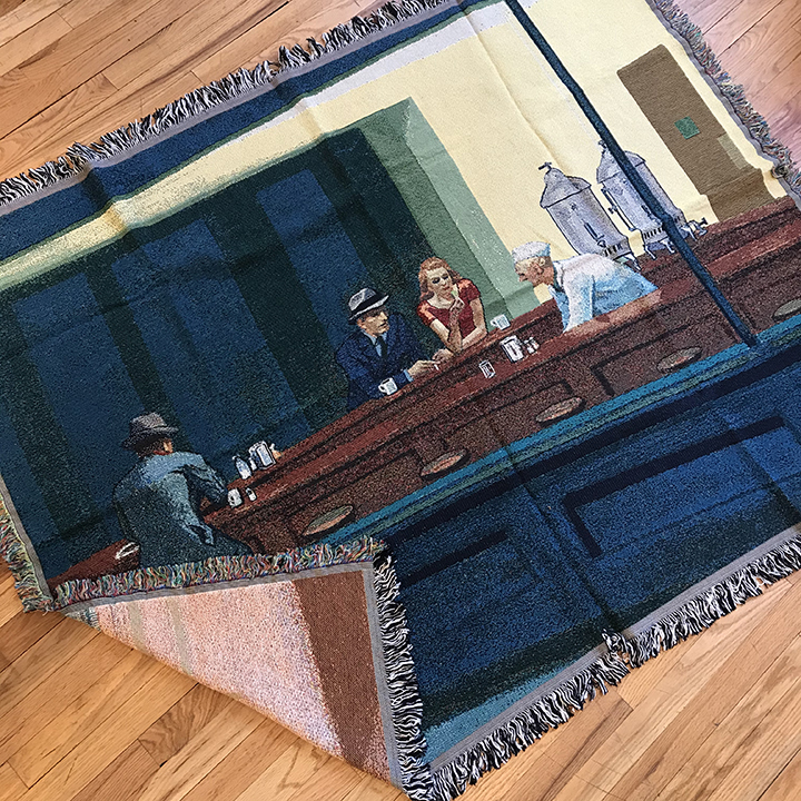 custom woven throw - NightHawks Edward Hopper