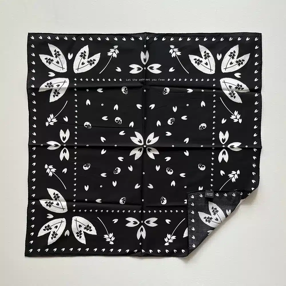 Digitally Printed Cotton Bandana Black