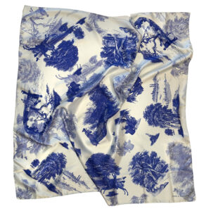 Custom Silk Scarf Toile Print