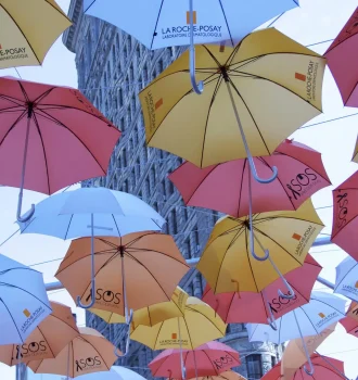 Overhead Umbrellas Display