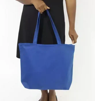 Zipper Top Tote Royal Tote